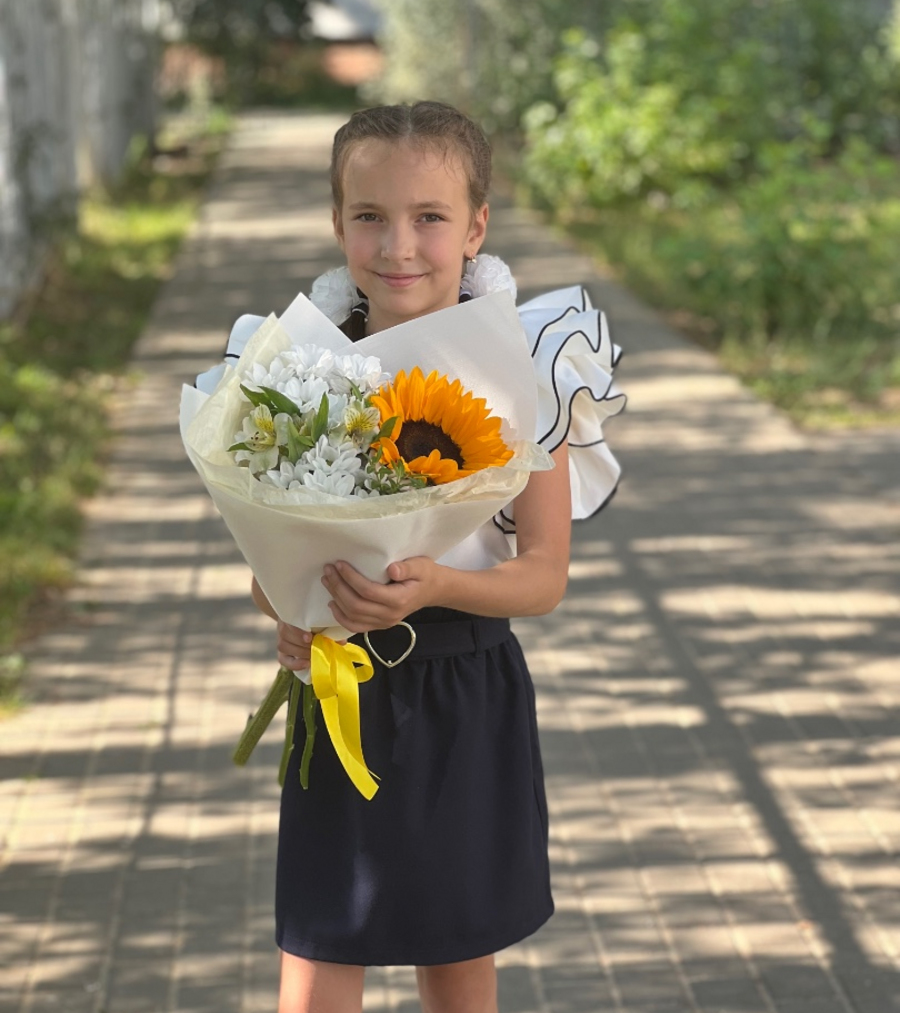Букет с подсолнухом